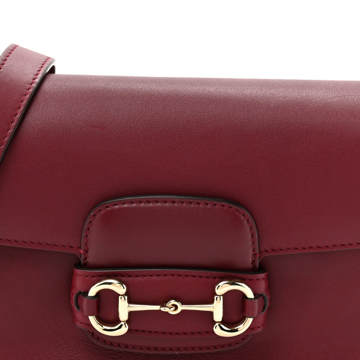 Soft Calfskin Horsebit 1955 Small Shoulder Bag Rosso Ancora
