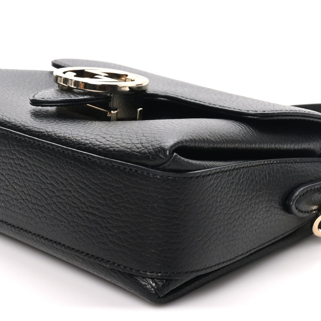Dollar Calfskin Interlocking G Crossbody Bag Black