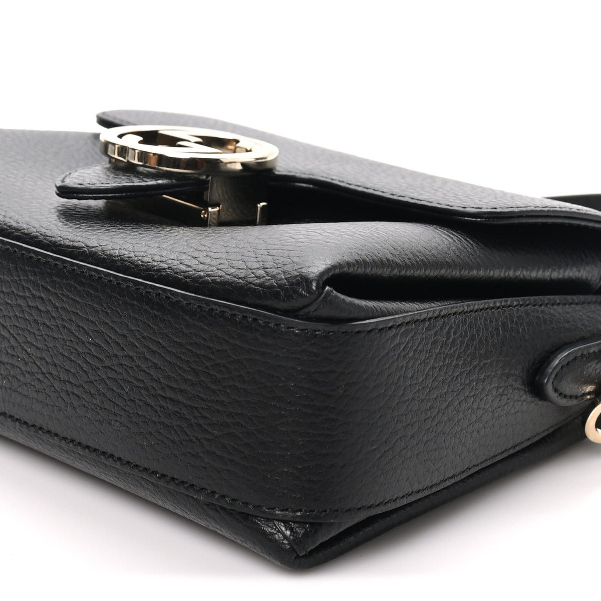 Dollar Calfskin Interlocking G Crossbody Bag Black