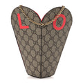 GG Supreme Monogram Love Valentines Day Small Heart Bag Beige Ebony New Geranium
