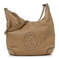 Pebbled Calfskin Medium Soho Chain Hobo Camelia