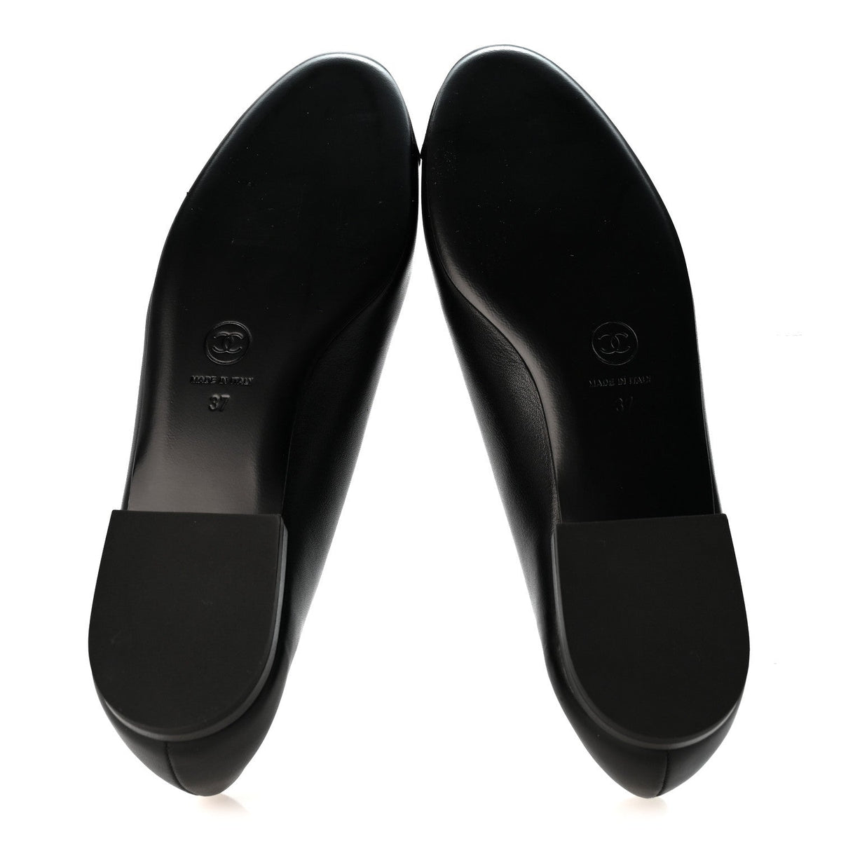 Calfskin Grosgrain Cap Toe CC Moccasin Loafers 37 Black