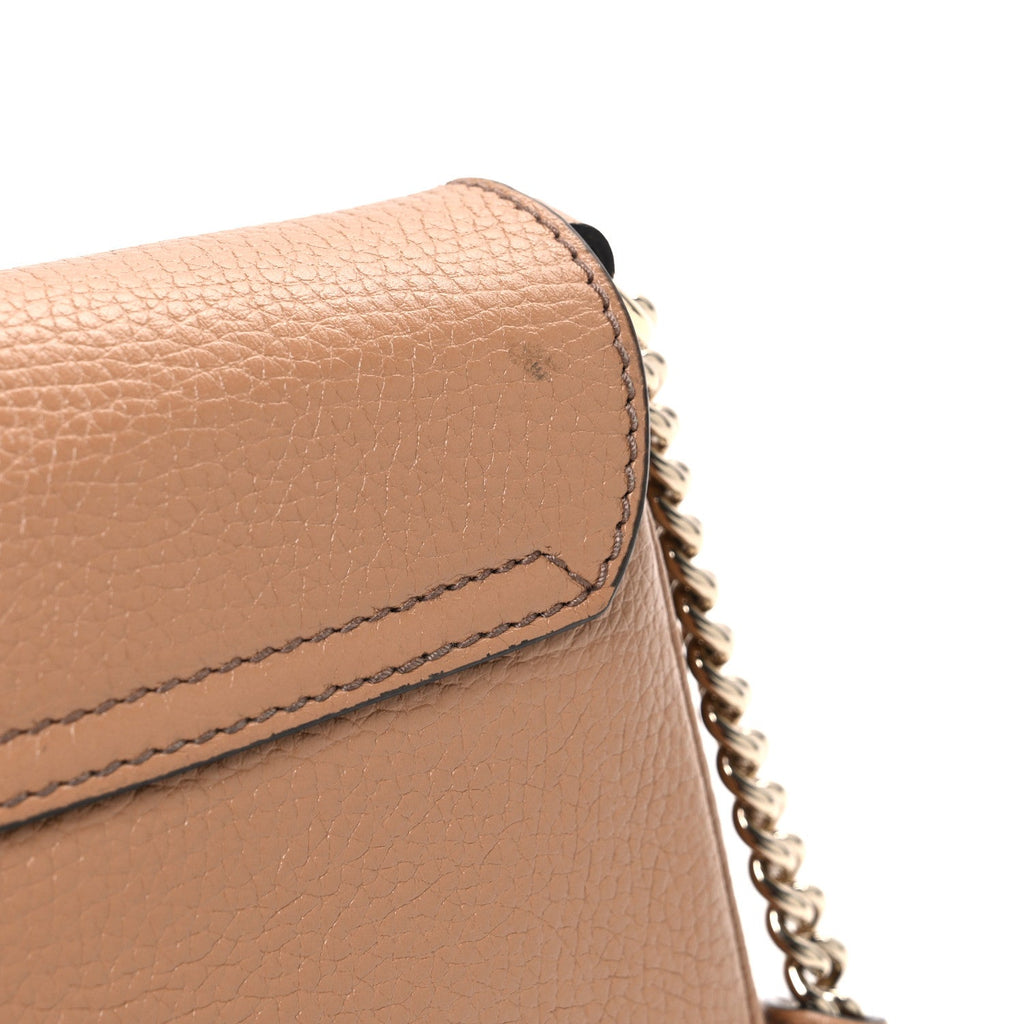 Pebbled Calfskin Medium Soho Flap Crossbody Camelia