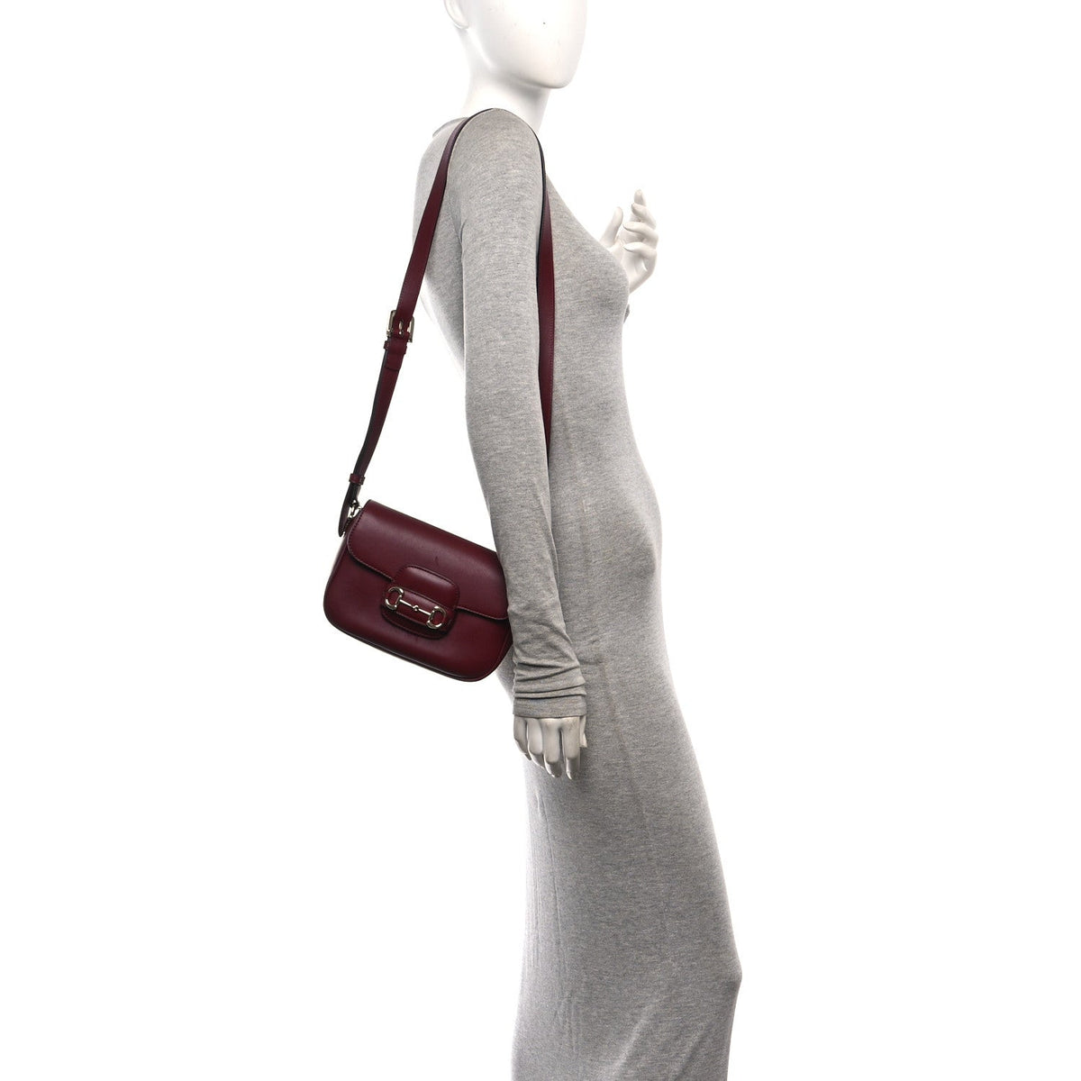 Arabella Calfskin Horsebit 1955 Shoulder Bag Rosso Ancora