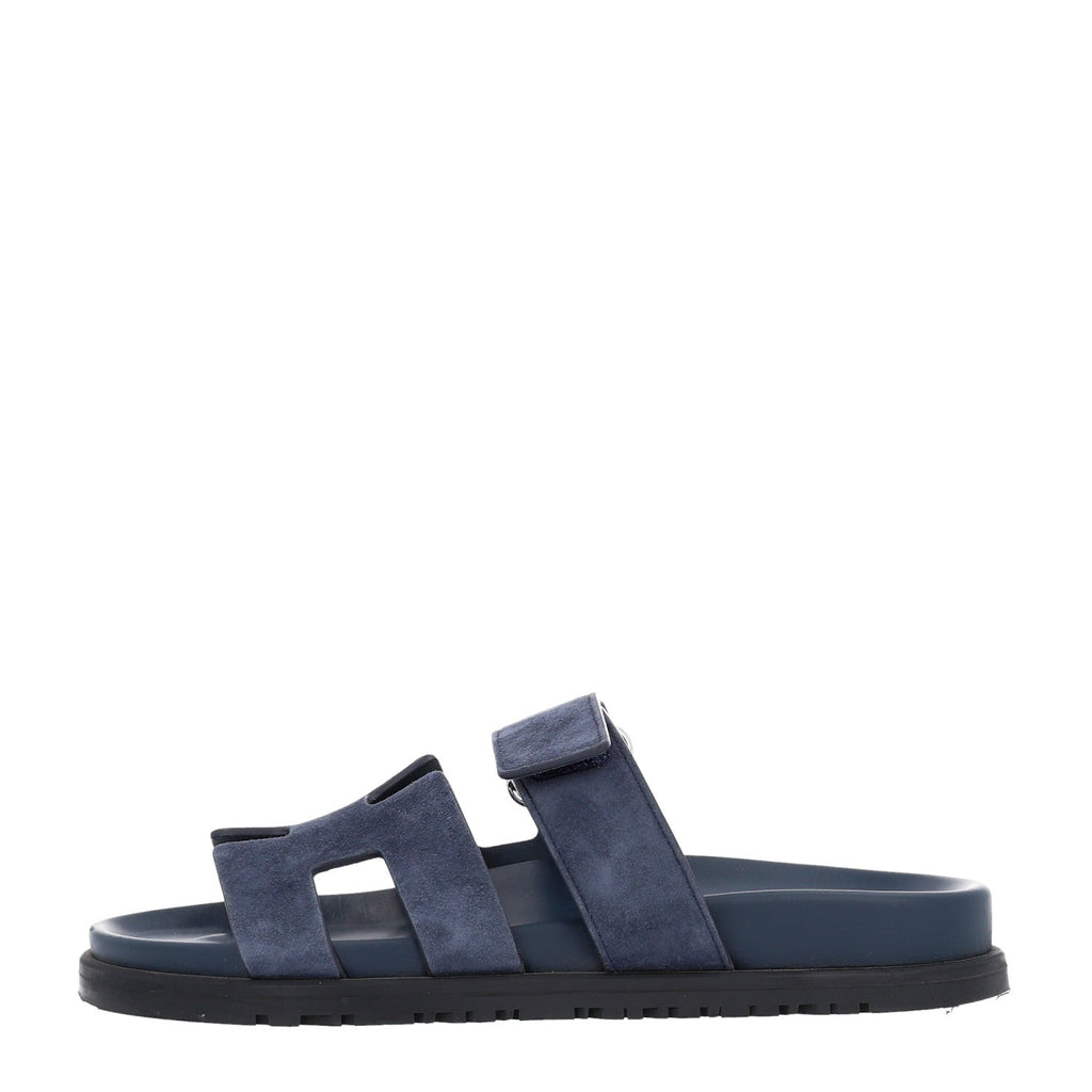 Suede Goatskin Womens Chypre Sandals 35.5 Bleu Celeste