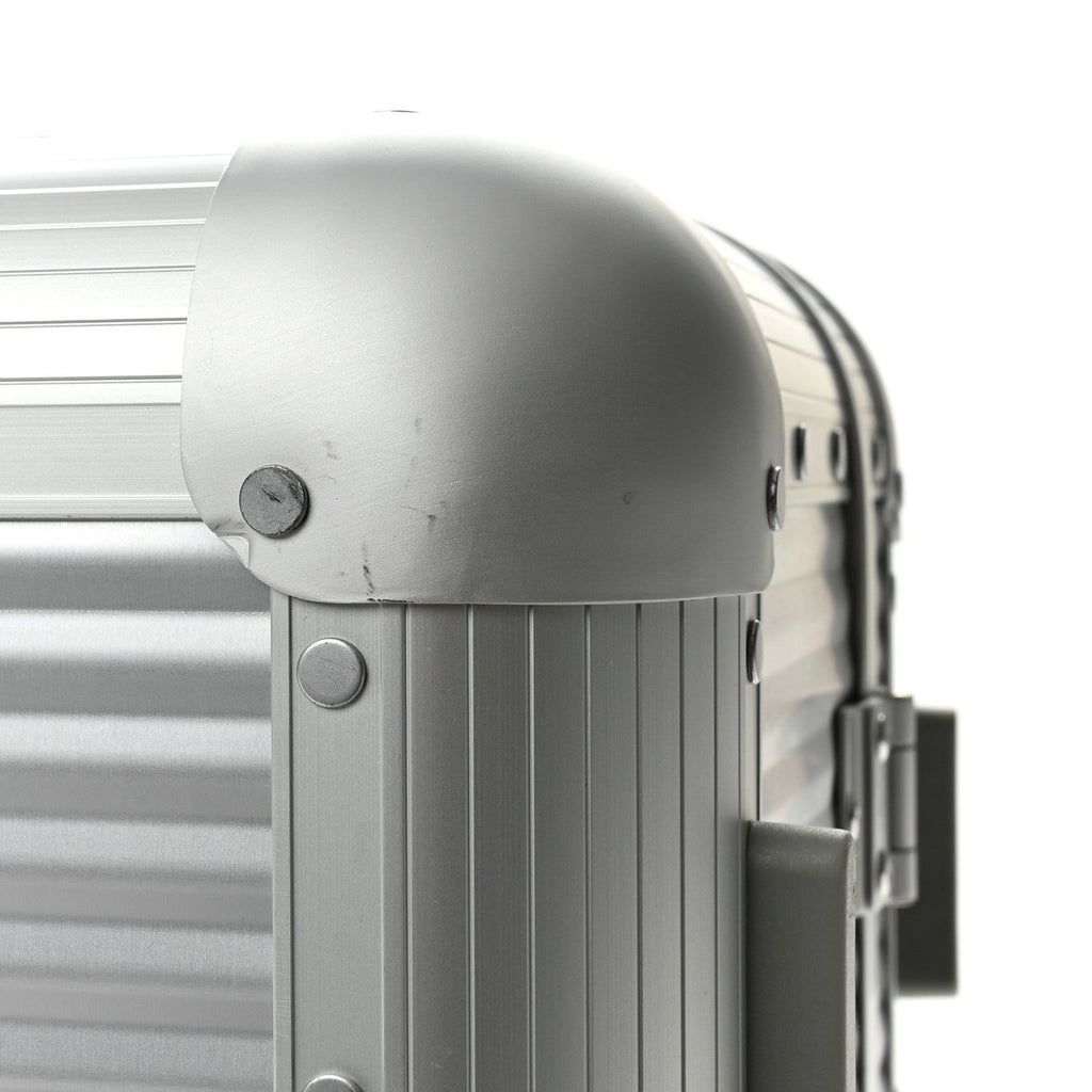 GG Supreme Monogram Aluminium Porter Medium Trolley Suitcase Silver