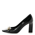 Shiny Calfskin Horsebit Signora 85mm Pumps 39 Black