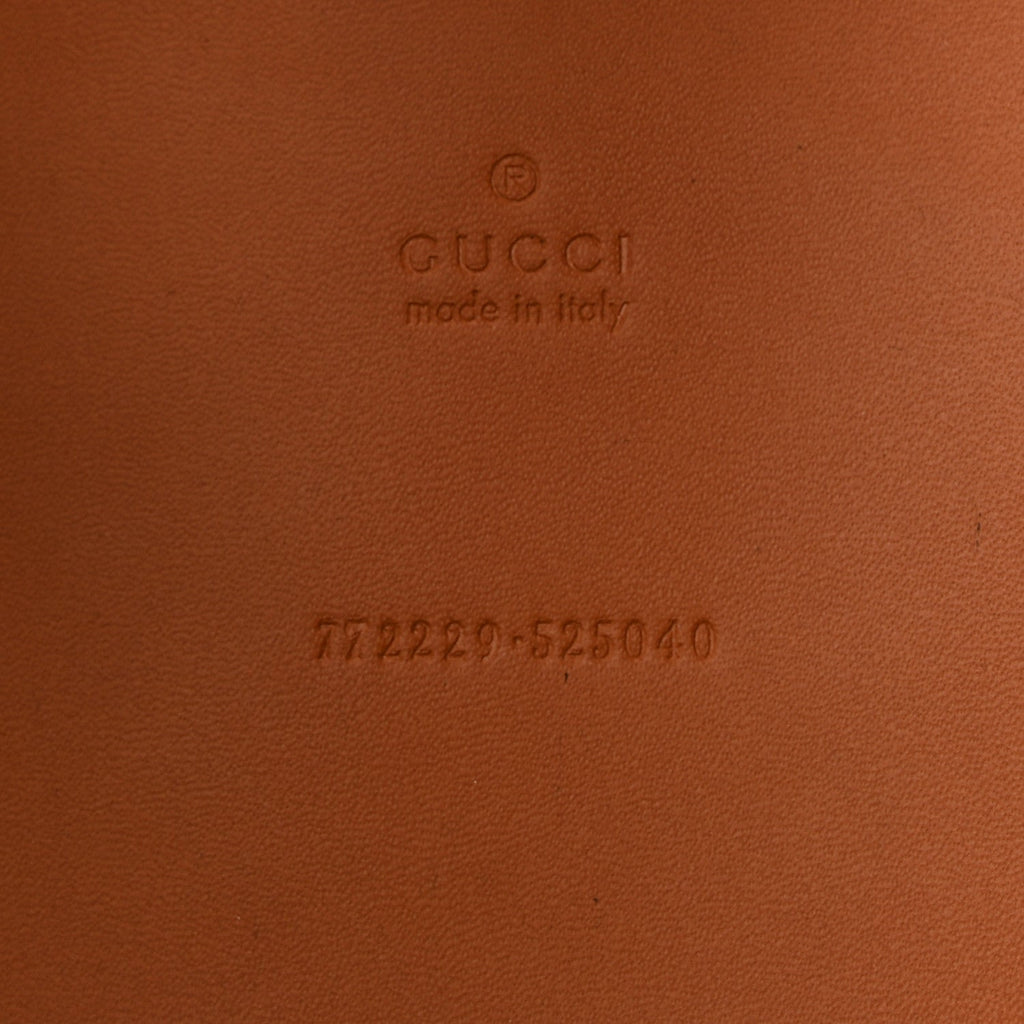 Calfskin GG Monogram Diamond Cut Medium Ophidia Tote Bag Brown