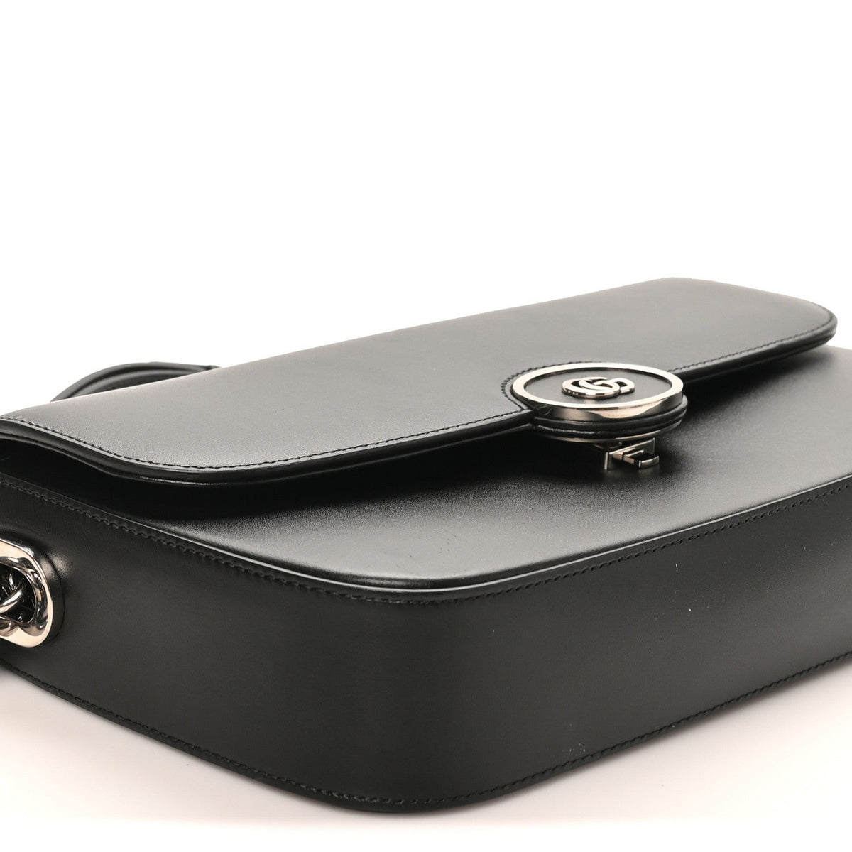 Senna Calfskin Petite GG Top Handle Shoulder Bag Black