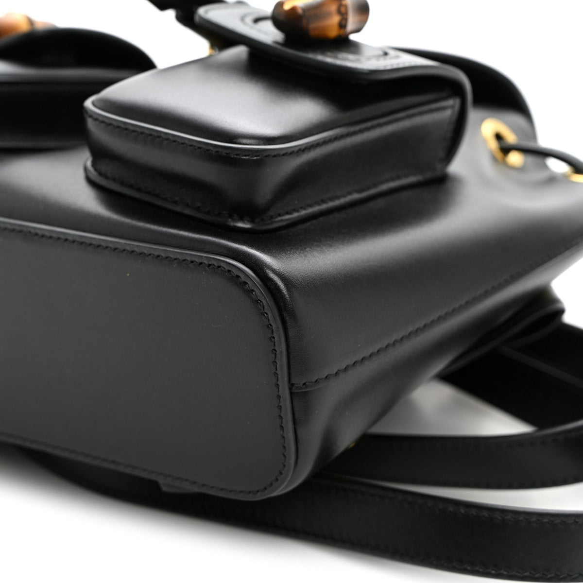 Calfskin Bamboo Backpack Black