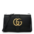 Vitello Palmellato Lux Small Arli Flap Shoulder Bag Black