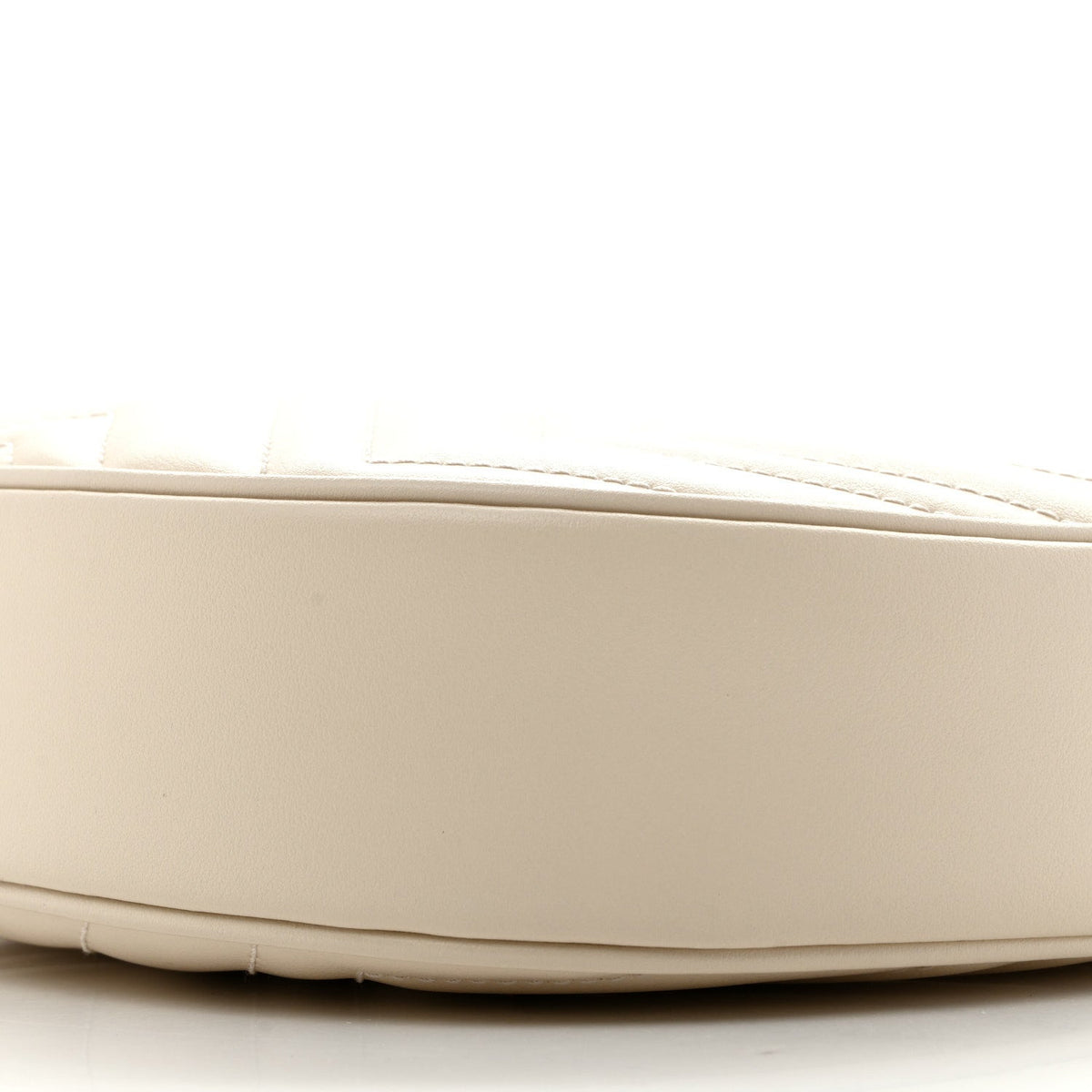 Calfskin Matelasse Chevron Mini GG Marmont Half Moon Hobo Mystic White