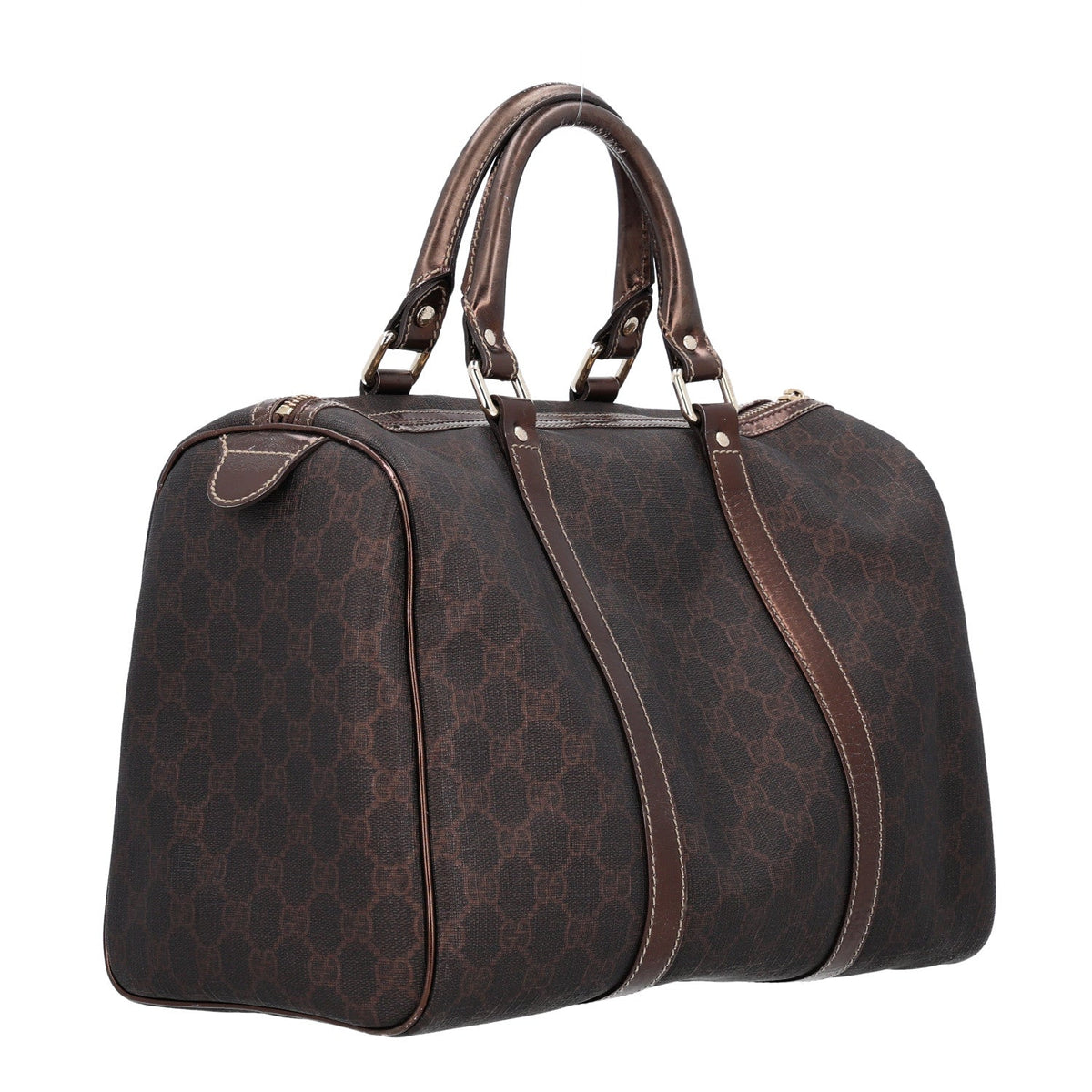 GG Supreme Monogram Medium Joy Boston Dark Brown Bronze