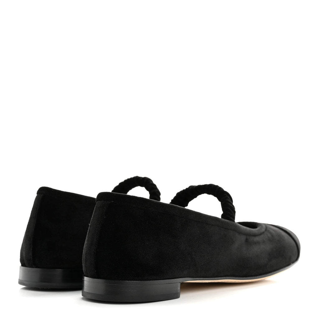 Velvet Mary Jane Flats 39 Black