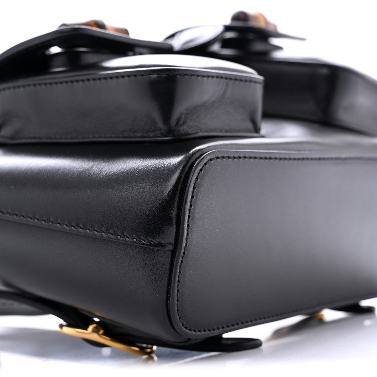 Calfskin Bamboo Backpack Black