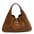 Grained Calfskin Softbit Maxi Shoulder Bag Brown