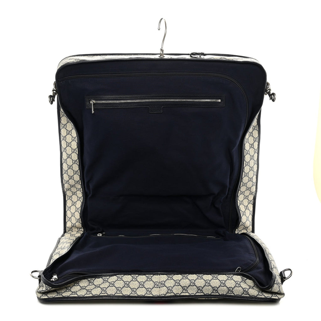 GG Supreme Monogram Web Savoy Garment Bag Beige Blue