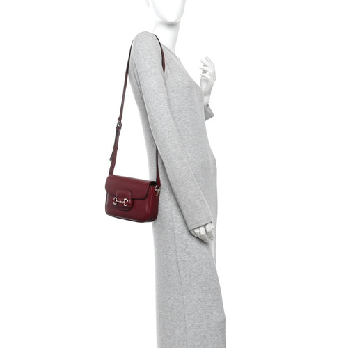 Arabella Calfskin Horsebit 1955 Shoulder Bag Rosso Ancora