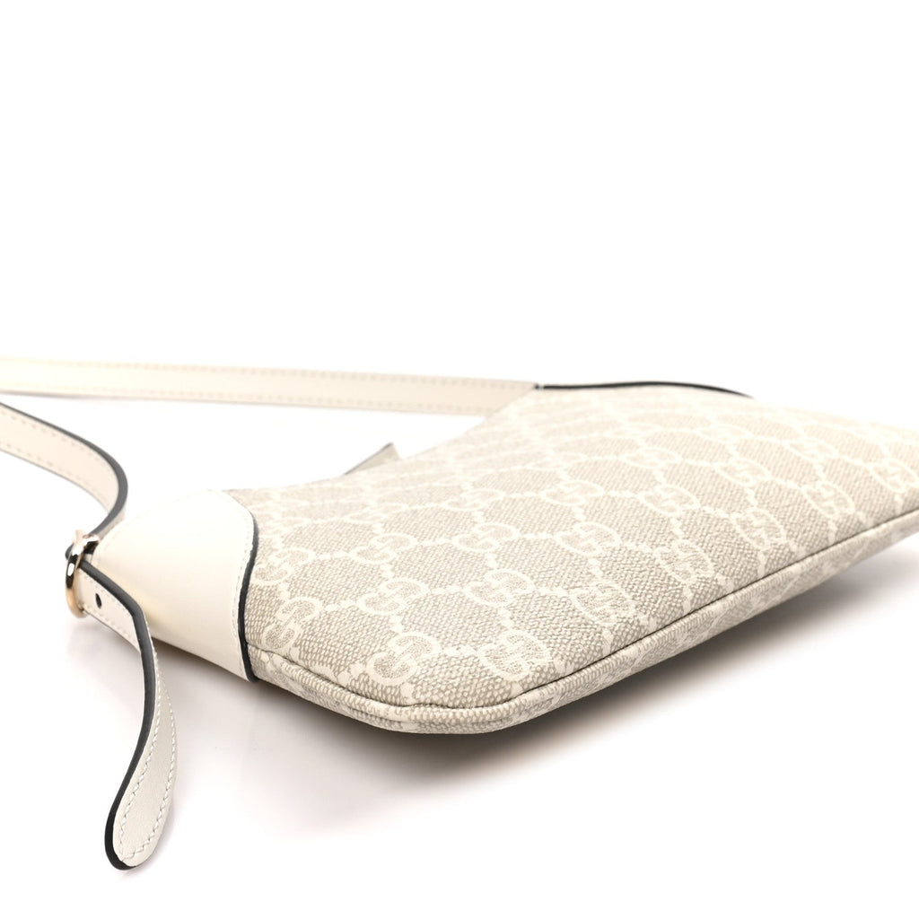GG Monogram Calfskin Small Emblem Shoulder Bag Beige Mystic White