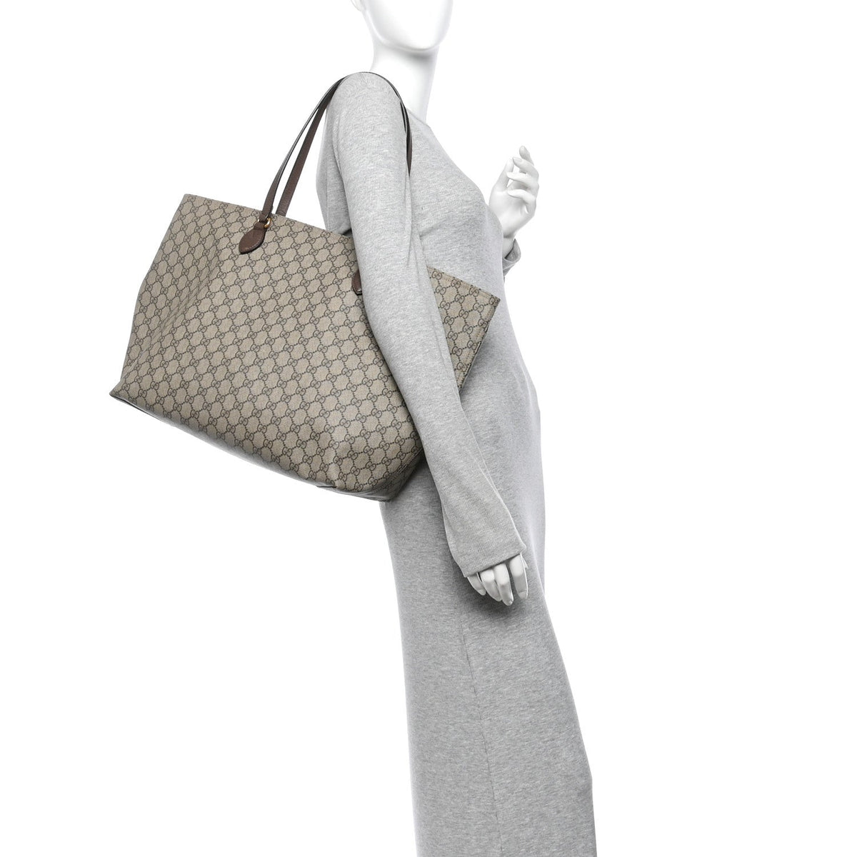 GG Supreme Monogram Medium Ophidia Shopping Tote Ebony