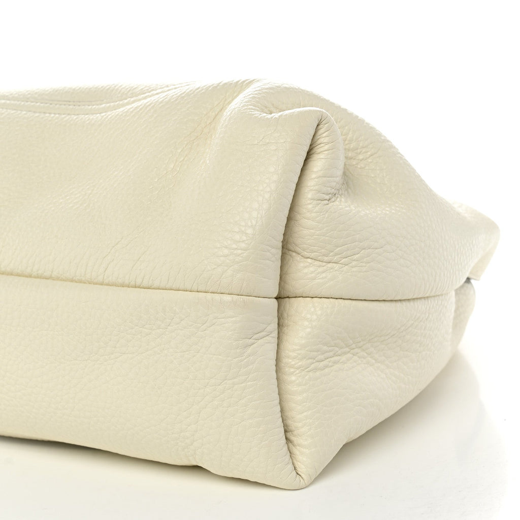 Grained Calfskin Softbit Maxi Shoulder Bag Dusty White