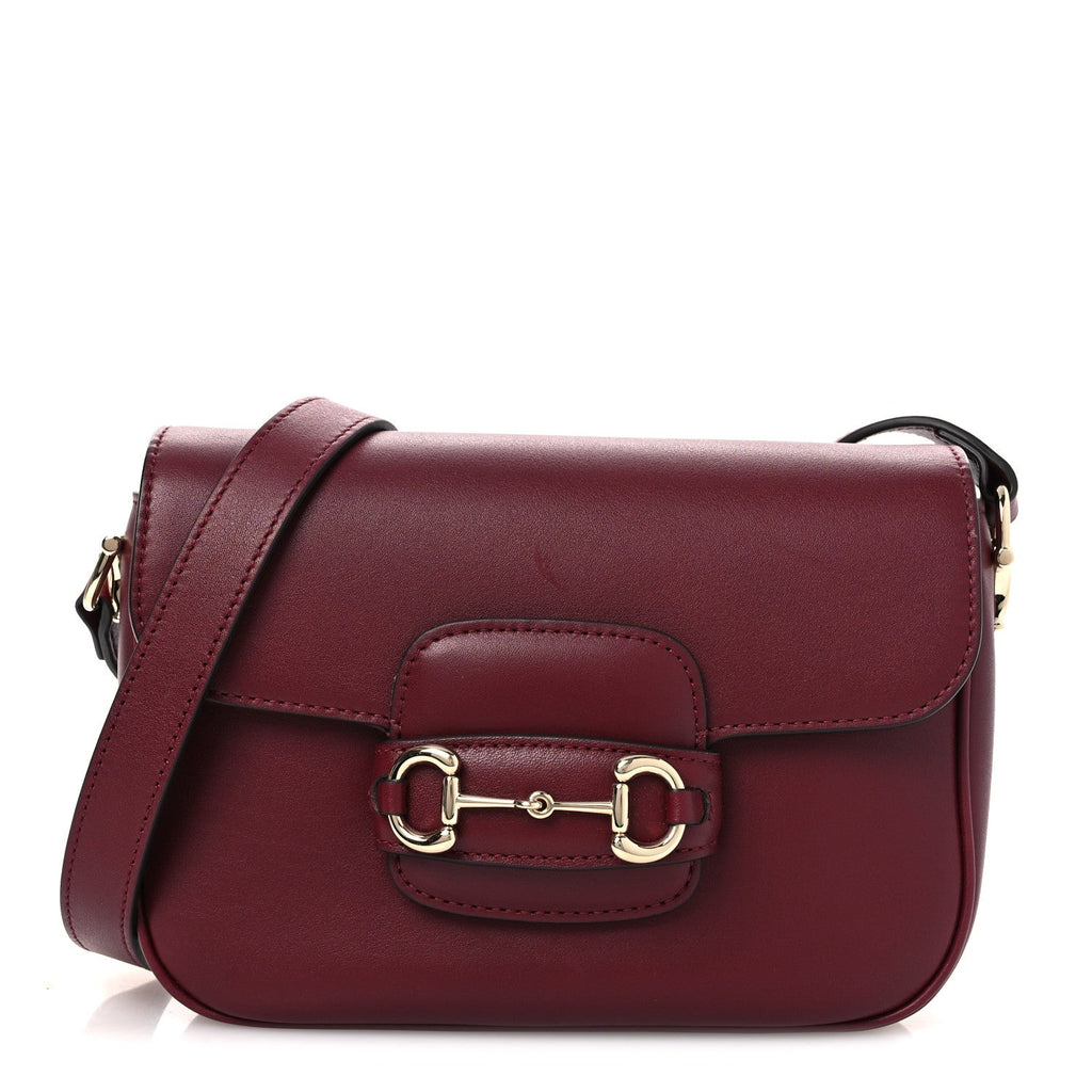 Arabella Calfskin Horsebit 1955 Shoulder Bag Rosso Ancora