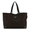 Nylon Monogram Large Abbey Tote Dark Brown