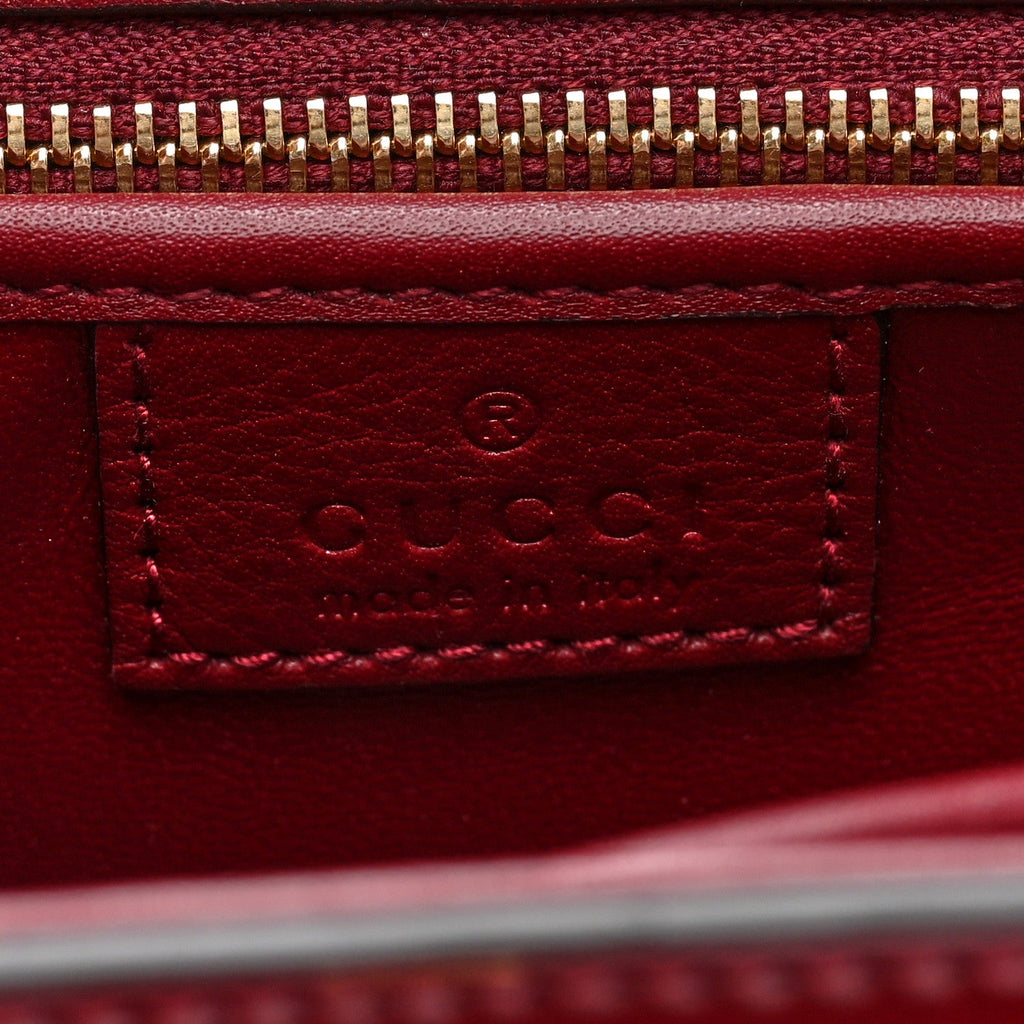 Shiny Polished Calfskin Medium Bamboo Diva Rosso Ancora Red