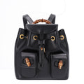 Calfskin Bamboo Backpack Black