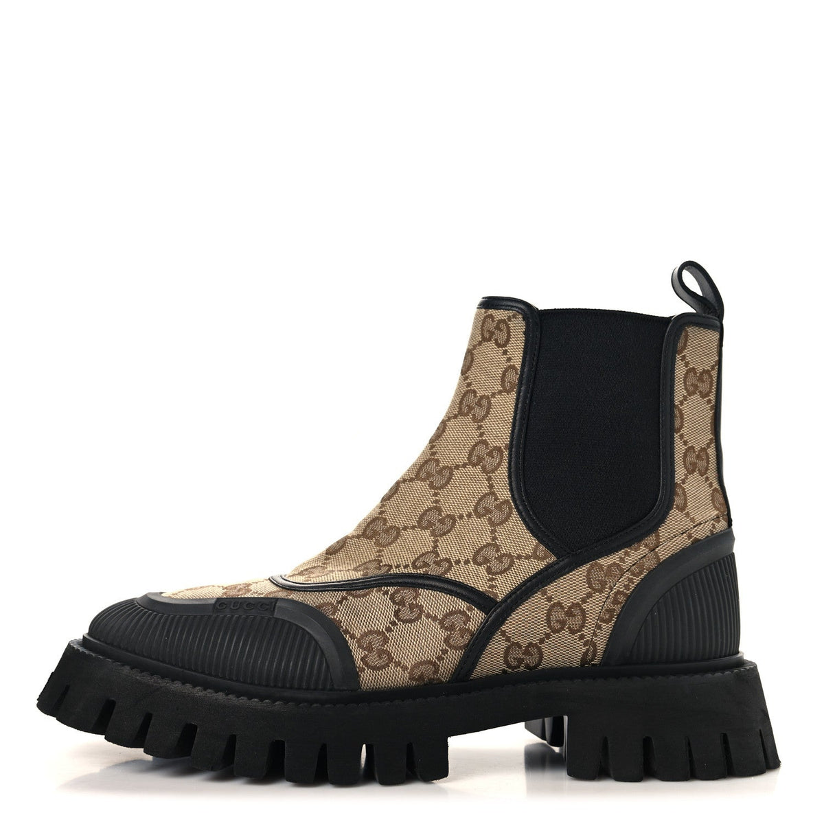 GG Supreme Monogram Ankle Booties 39 Beige Ebony Black
