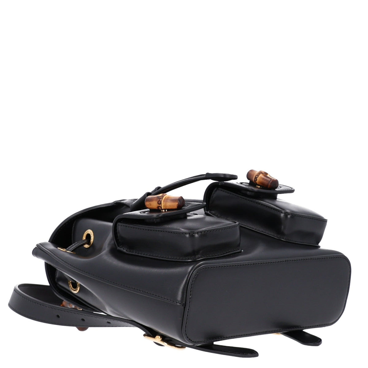 Calfskin Bamboo Backpack Black