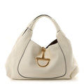 Grained Calfskin Softbit Maxi Shoulder Bag Dusty White