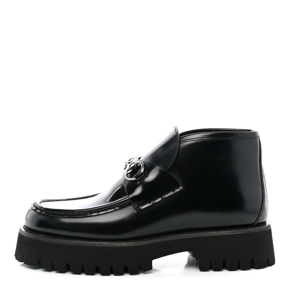 Cordovan Lux Womens Horsebit Platform Ankle Boots 38.5 Black