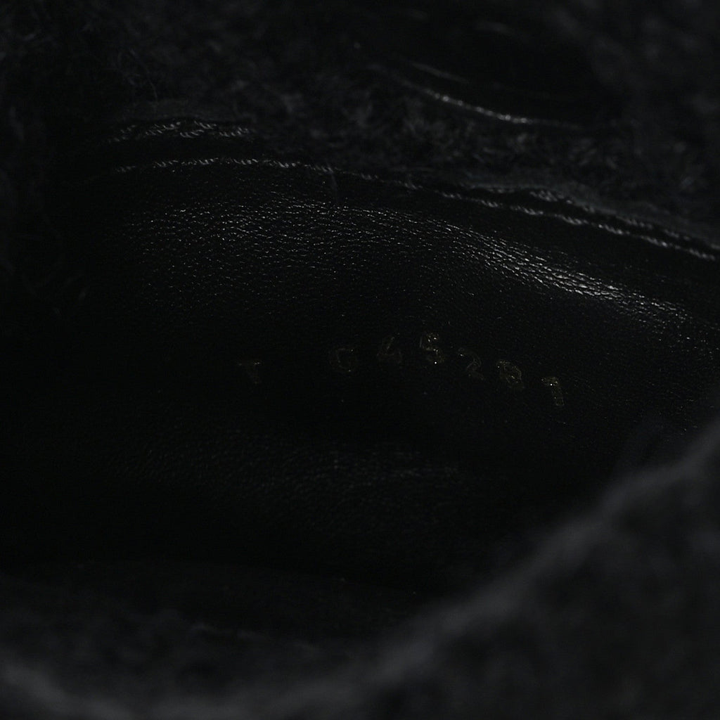 Suede Lambskin Knit CC Short Boots 39 Black