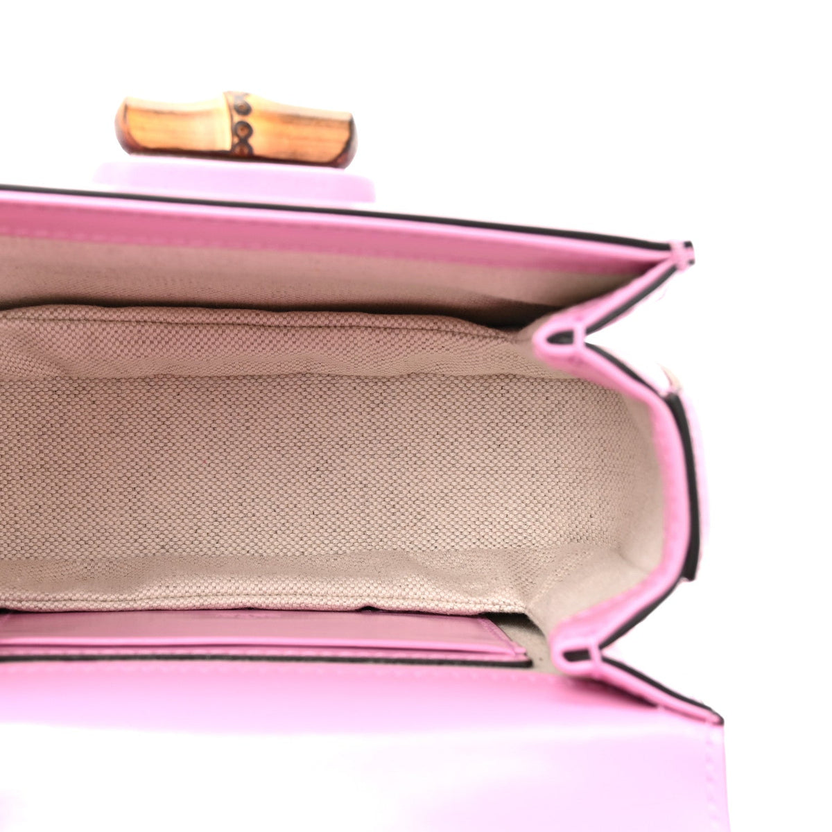 Boarded Dyana Lux Calfskin Web Mini Bamboo 1947 Top Handle Bag Nice Pink