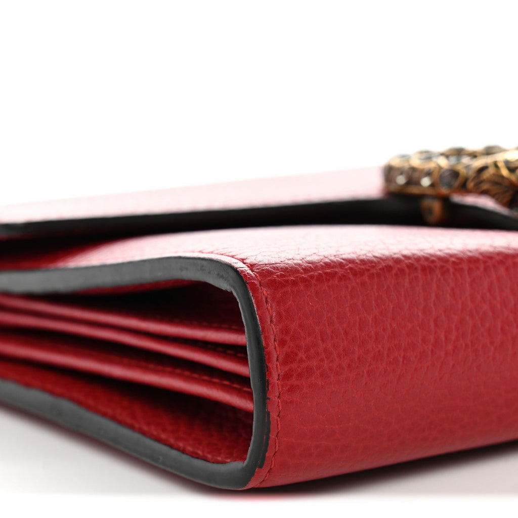 Calfskin Mini Dionysus Chain Wallet Hibiscus Red