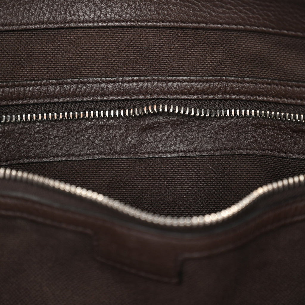 Monogram Calfskin Web Large Shoulder Bag Beige Brown