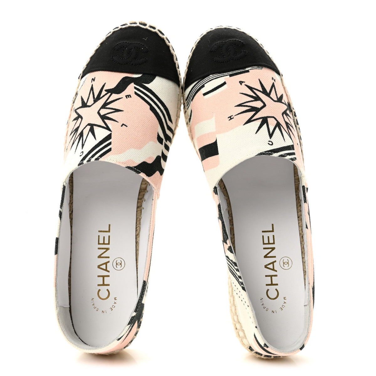 Fabric CC Espadrilles 38 Pink White Black