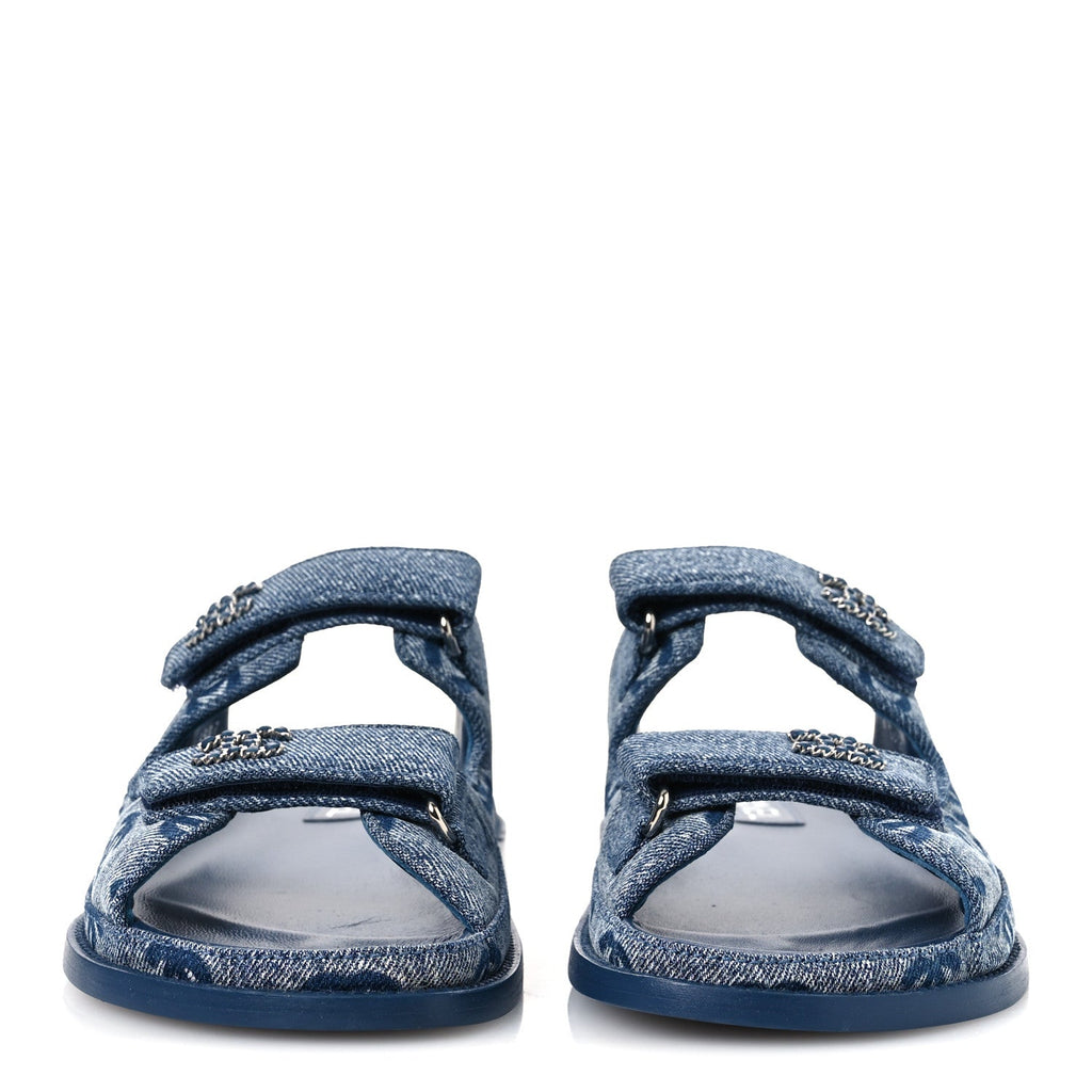 Denim CC Velcro Dad Chain CC Slide Sandals 39 Blue