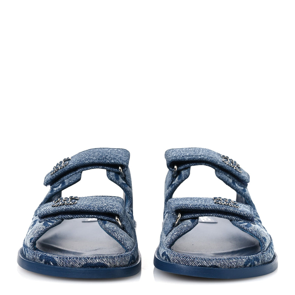 Denim CC Velcro Dad Chain CC Slide Sandals 39 Blue