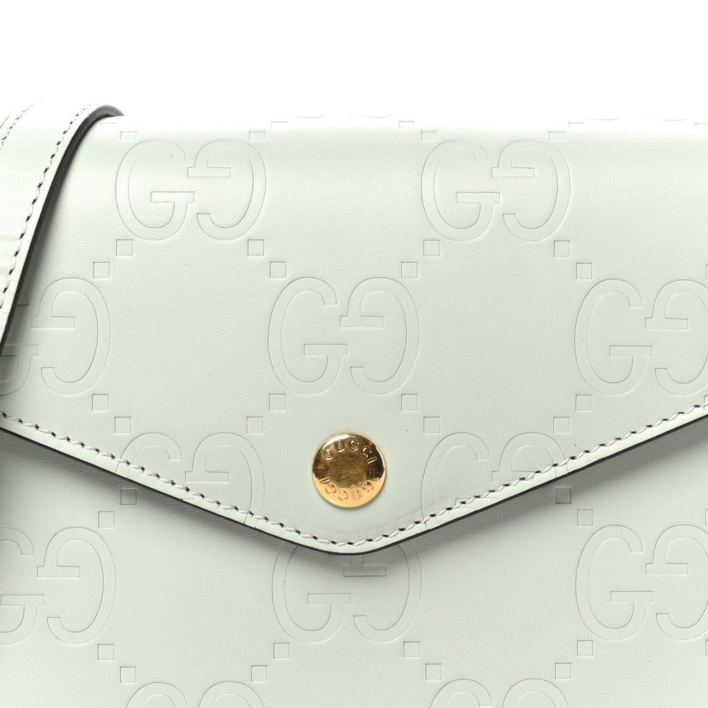 Calfskin GG Super Mini Shoulder Bag Pale Green
