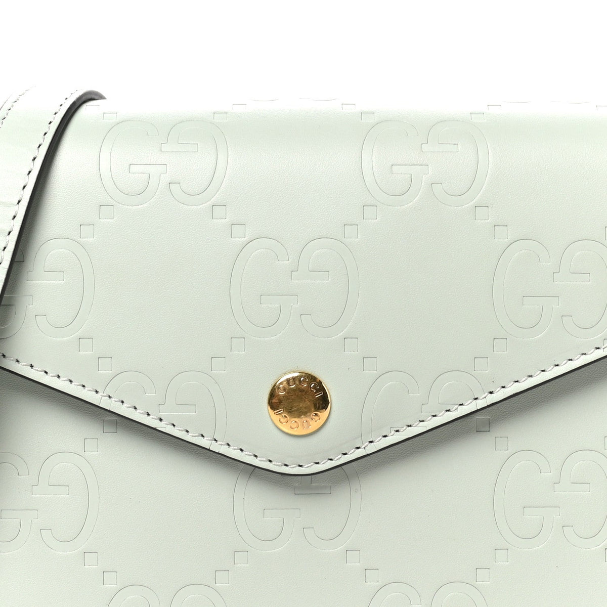 Calfskin GG Super Mini Shoulder Bag Pale Green