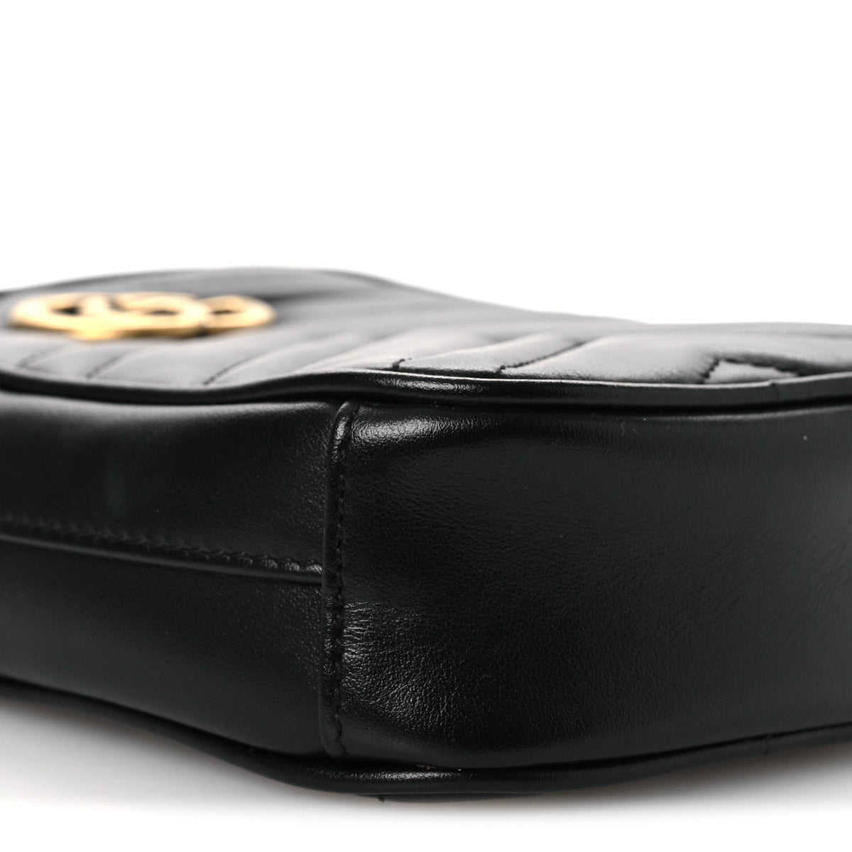 Calfskin Matelasse Mini GG Marmont Crossbody Bag Black