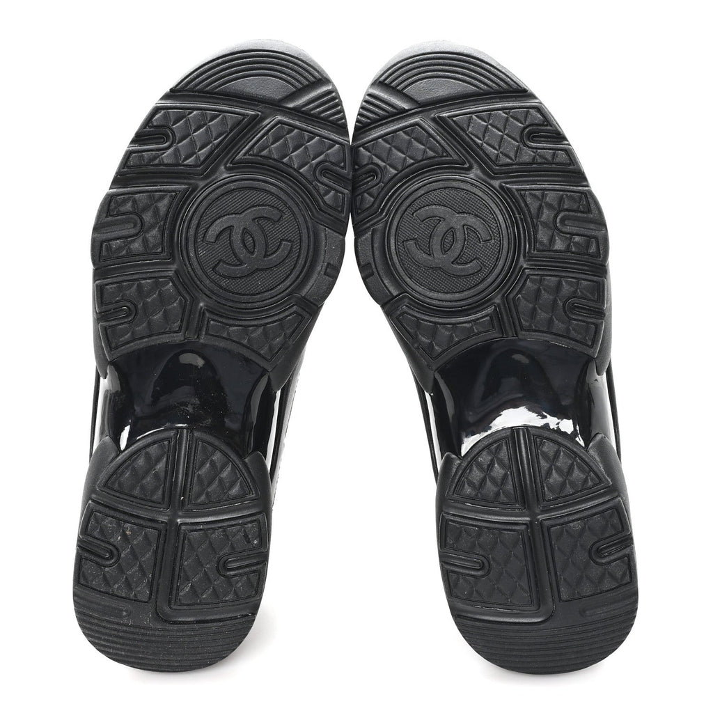 Lambskin Fabric CC Sneakers 36.5 Black