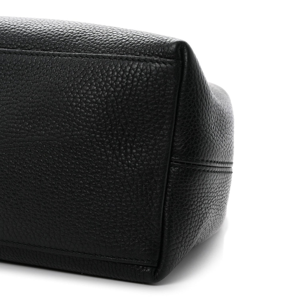 Pebbled Calfskin Medium Soho Chain Shoulder Bag Black