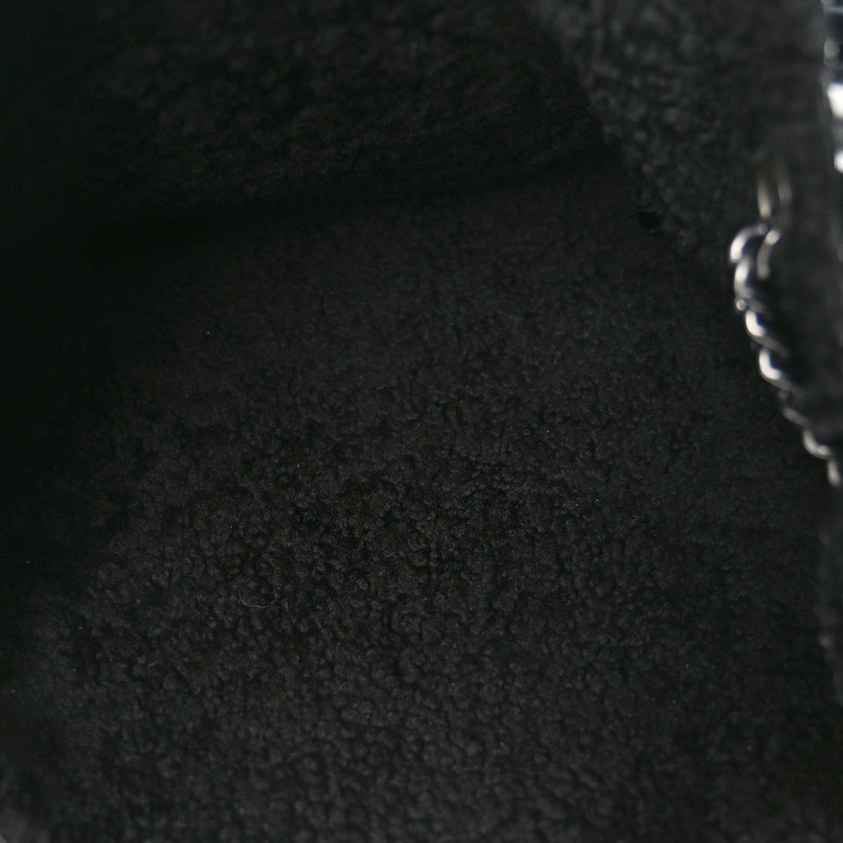 Patent Shearling Medium Soho Chain Shoulder Bag Black