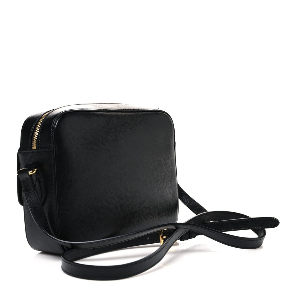 Textured Calfskin Small Horsebit 1955 Shoulder Bag Black Black