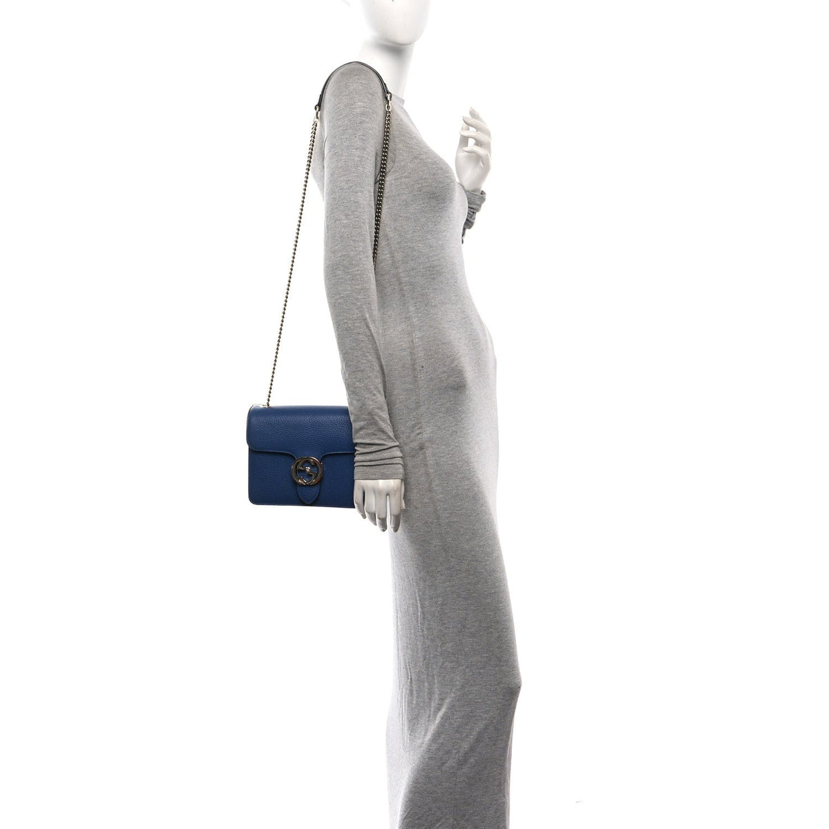 Dollar Calfskin Small Interlocking G Shoulder Bag Caspian
