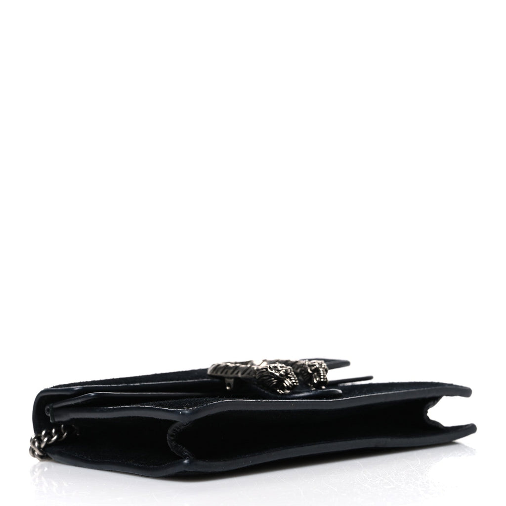 Suede Super Mini Dionysus Shoulder Bag Black