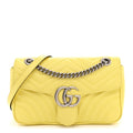 Calfskin Matelasse Small GG Marmont Shoulder Bag Banana